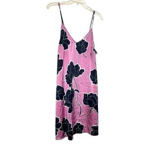 Stars Above Floral Spaghetti Strap Nightgown Slip Dress Pink Navy Medium